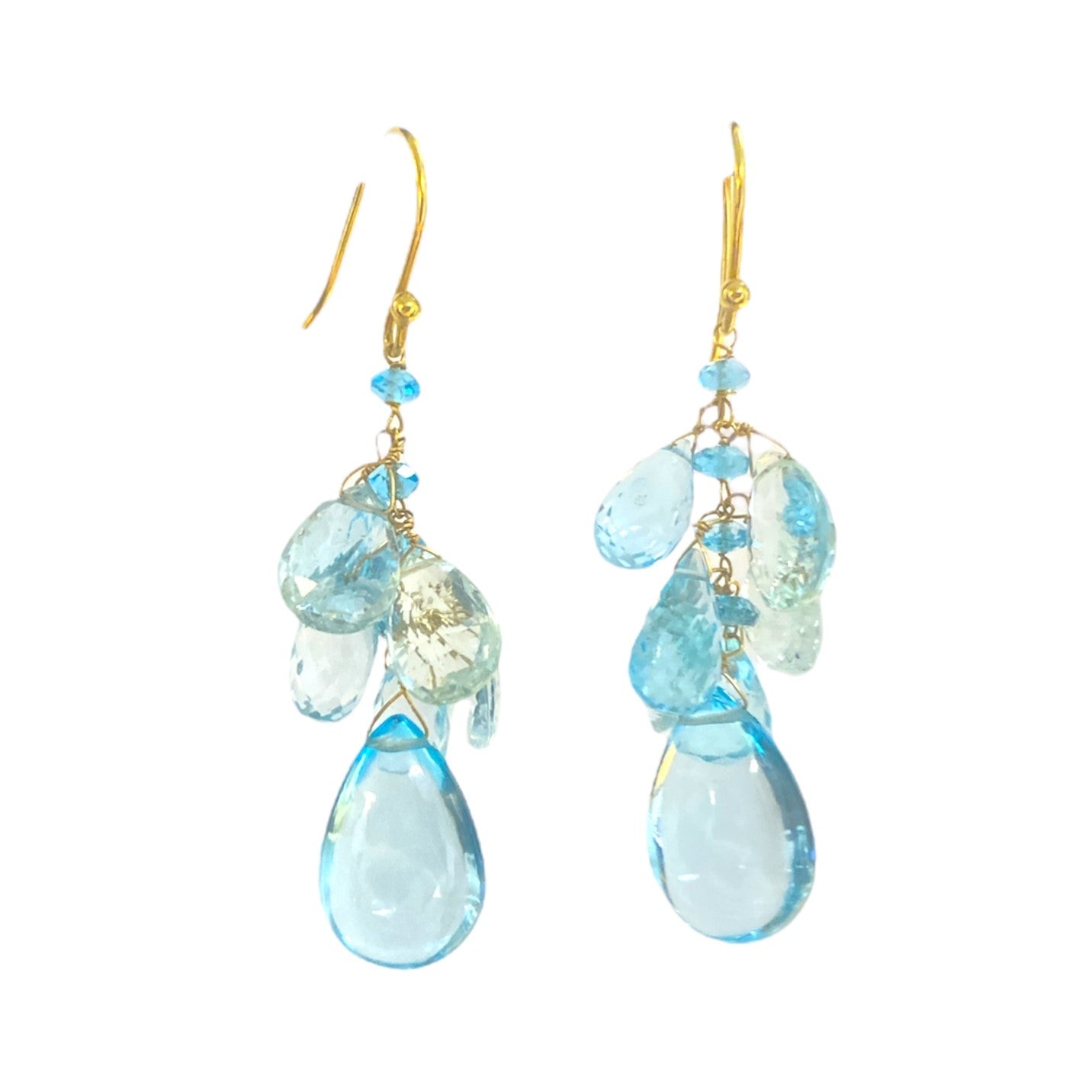 Aquamarine & Blue Topaz Drop Earrings