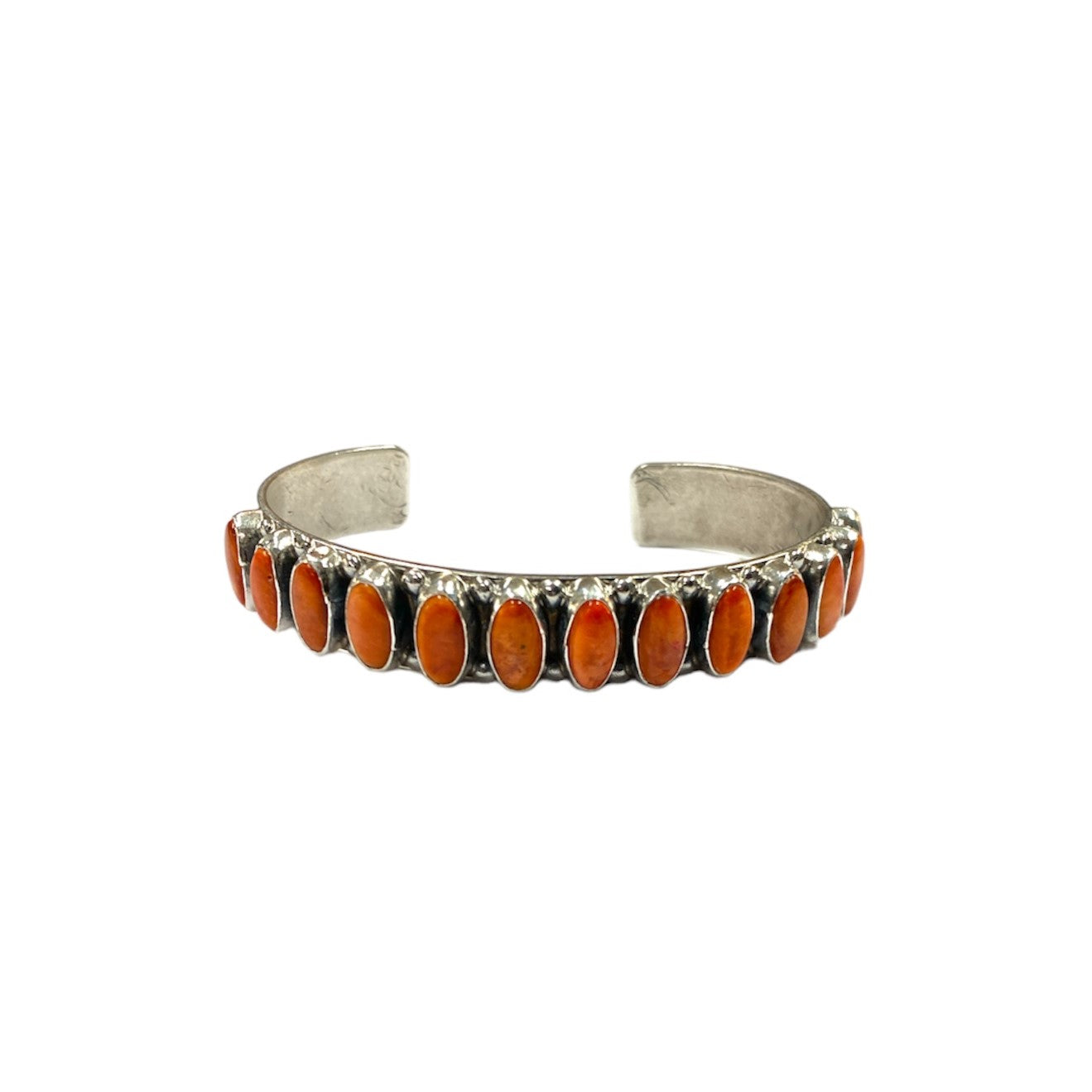 Elongated Oval Orange Spiny Oyster Cuff Bracelet