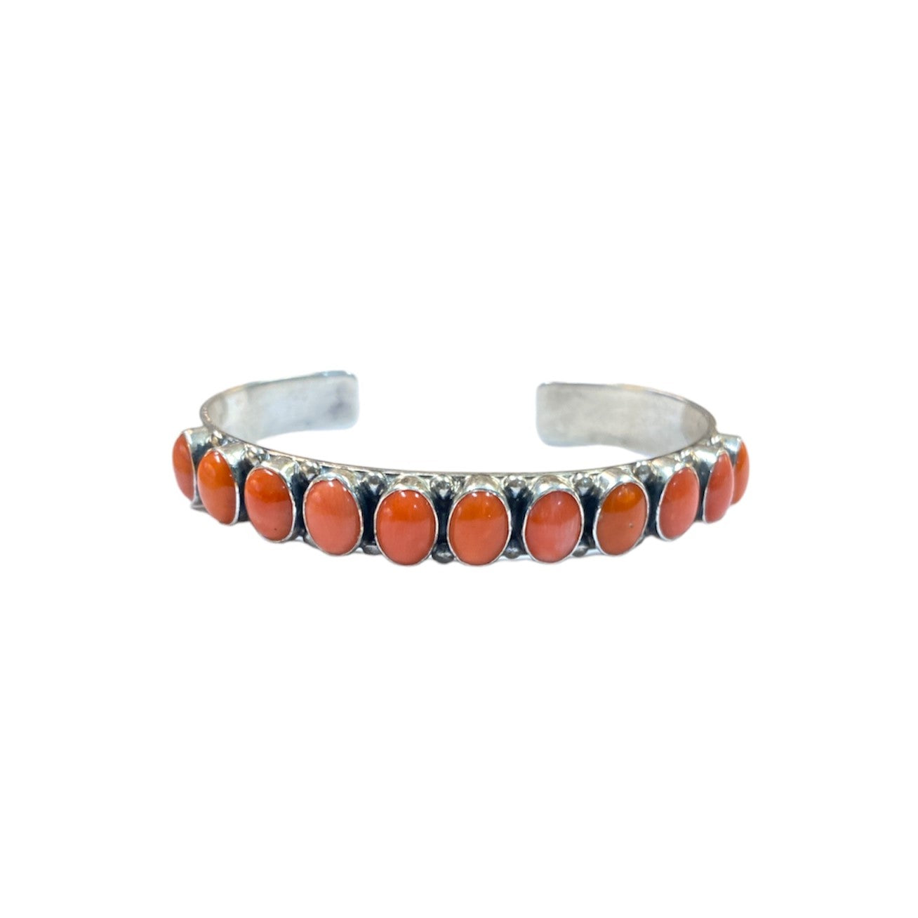 Salmon Coral Row Cuff Bracelet