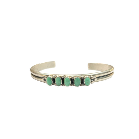 Five Stone Turquoise Row Cuff Bracelet