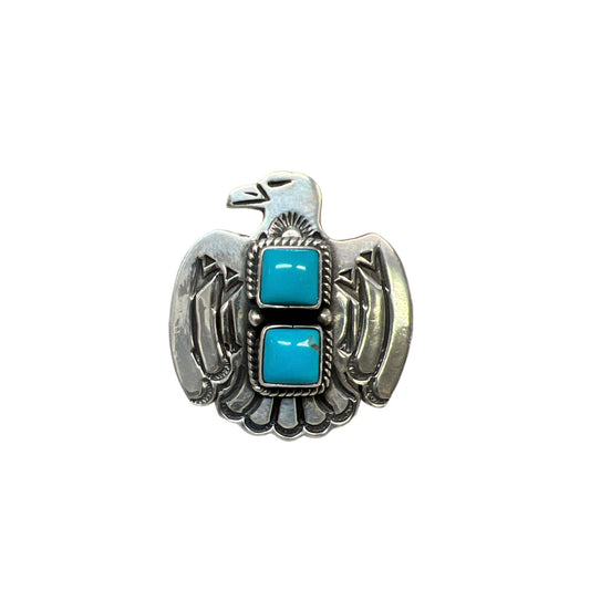 Vintage Thunderbird Ring with Sleeping Beauty Turquoise