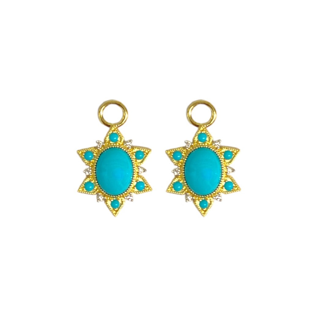 Moroccan Turquoise Sunburst Earring Charms