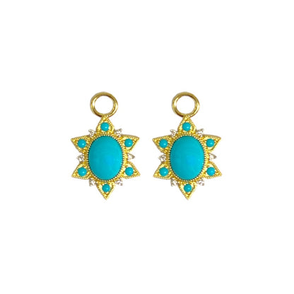 Moroccan Turquoise Sunburst Earring Charms