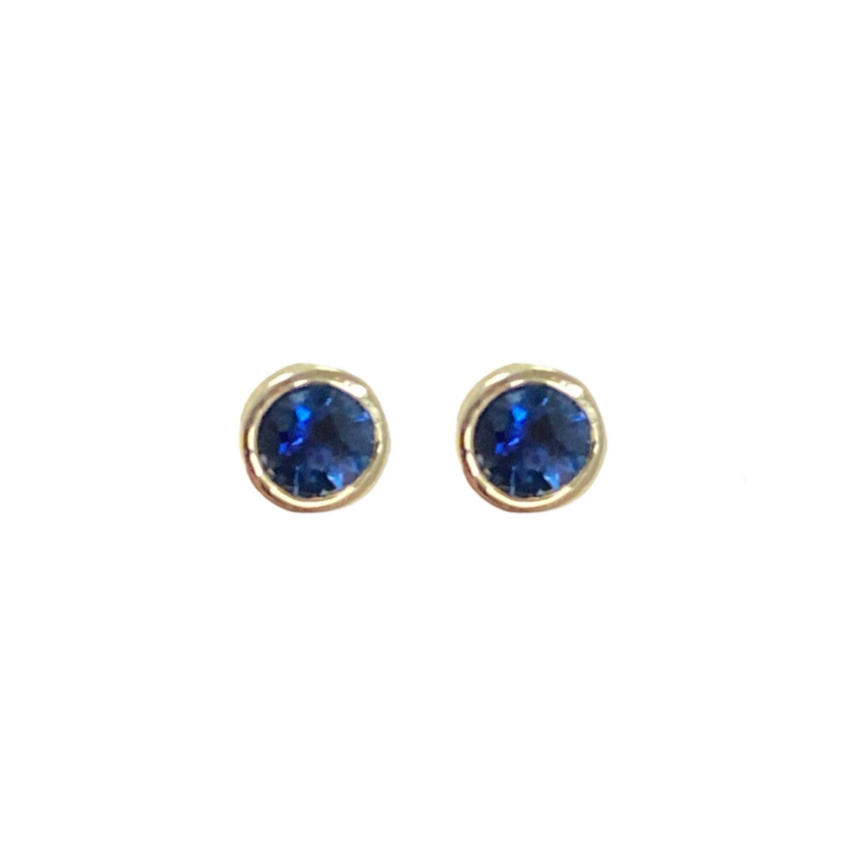 Sapphire Bezel Stud Earrings