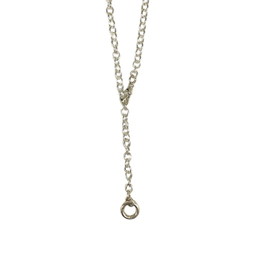 Silver Cable Chain Lariat With Enhancer