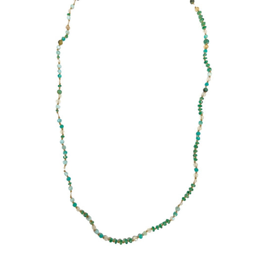 Aquamarine & Chrysoprase Gemstone Mix Necklace
