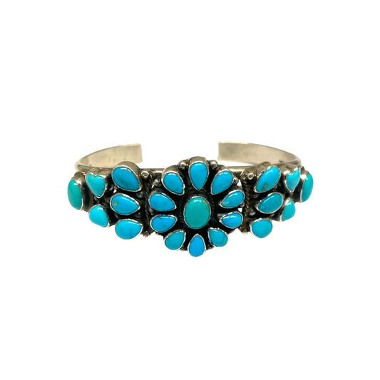 Turquoise Flower Cuff Bracelet
