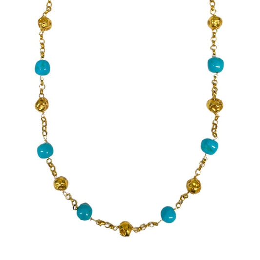 Alternating Turquoise Beaded Necklace