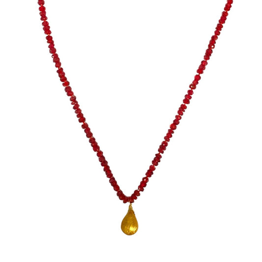 Beaded Ruby Necklace
