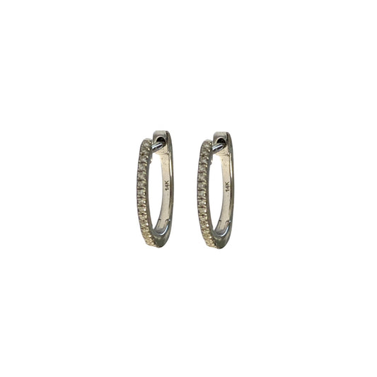 .05 ctw Diamond Oval Huggie Earrings