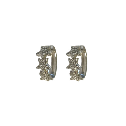 Pave Diamond Stars Huggie Earrings