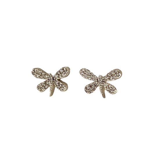 Pave Diamond Dragonfly Stud Earrings