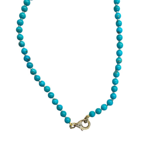 15" Turquoise Necklace with Diamond Clasp