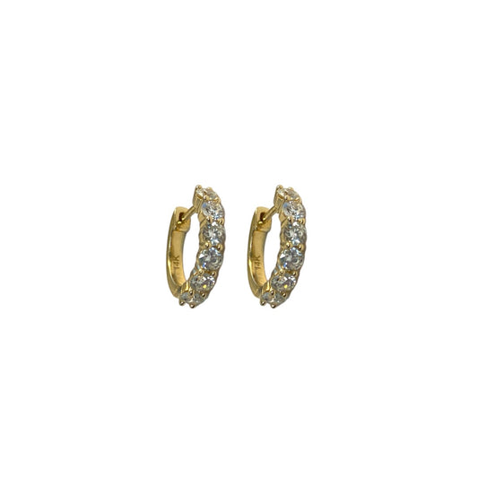 Round Diamond Huggie Earrings