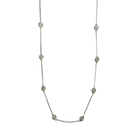 1.33 ctw White Gold Diamond By The Yard Necklace
