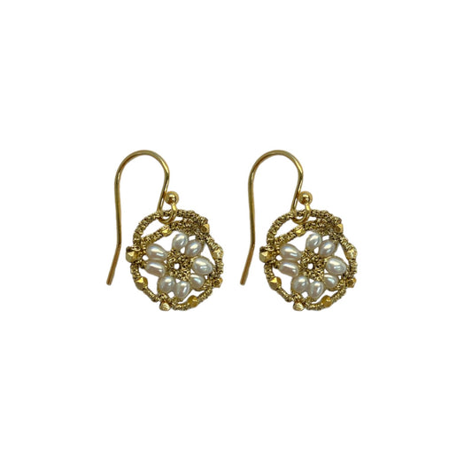 Silver Pearl Wire Hook Earrings