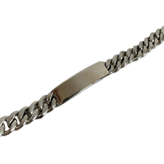 Men's Engravable Silver ID Curb Chain Bracelet