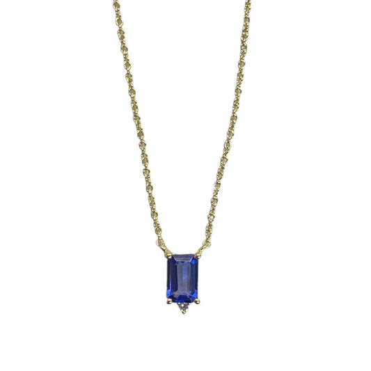 Blue Sapphire & Diamond Necklace