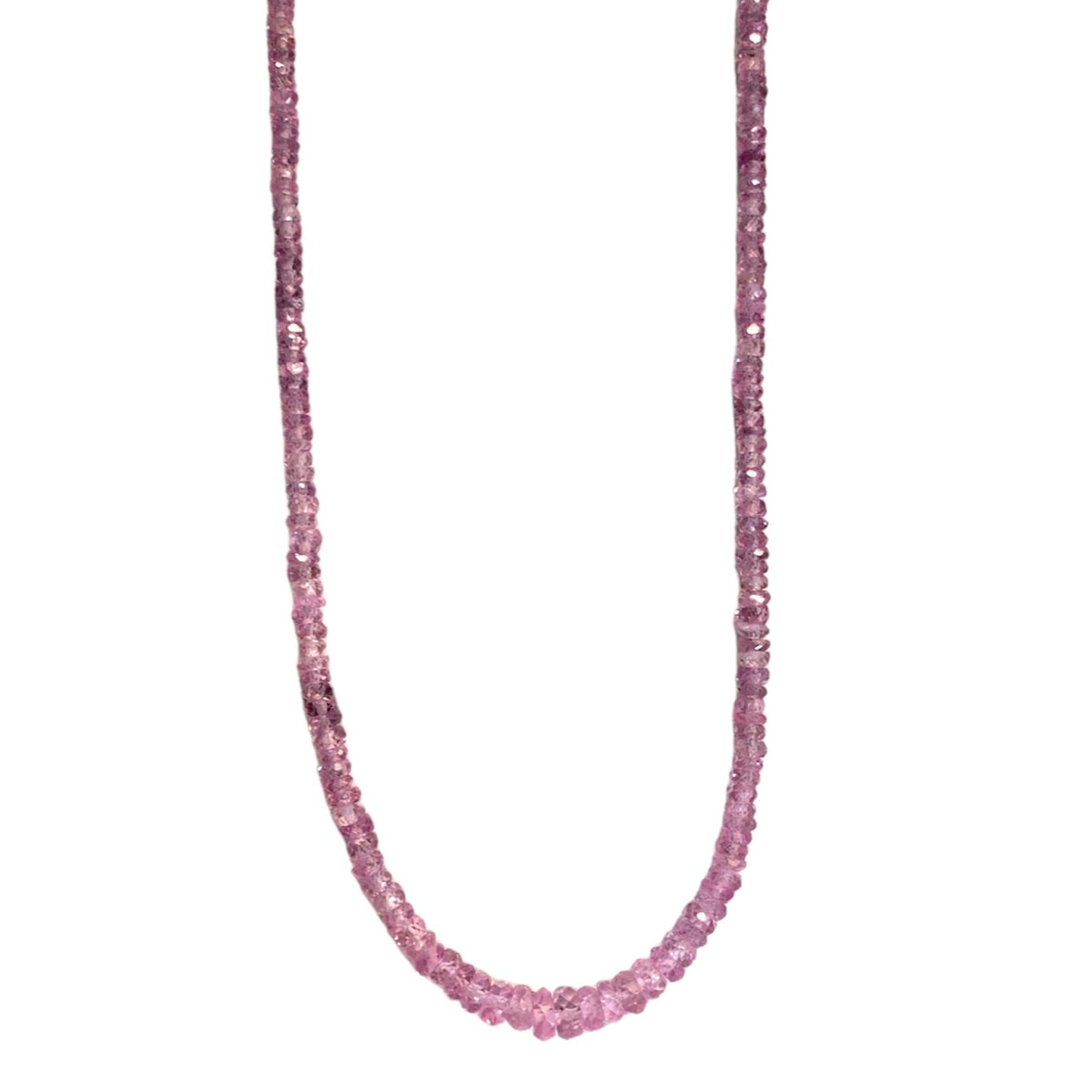 Graduated Pink Sapphires Bead Necklace