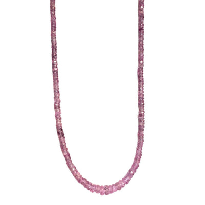 Graduated Pink Sapphires Bead Necklace