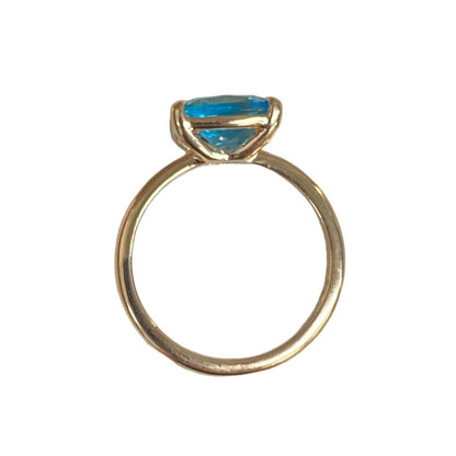 Cushion Cut Blue Topaz Ring