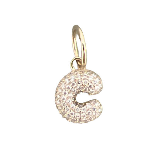 Pave Diamond "C" Bubble Letter Charm