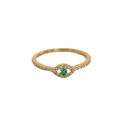 Emerald Evil Eye Ring