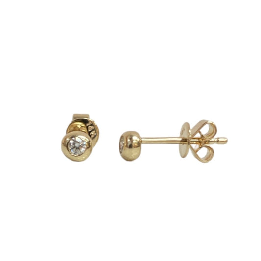 0.10 ctw Round Diamond Bezel Earrings