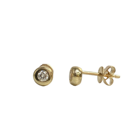 0.19 ctw Round Diamond Bezel Earrings