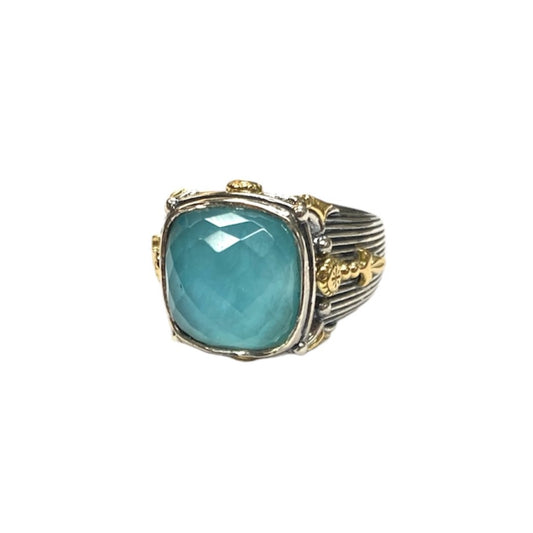 Aquamarine Mixed Metal Ring