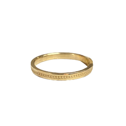 Gold Beaded Stacking Ring