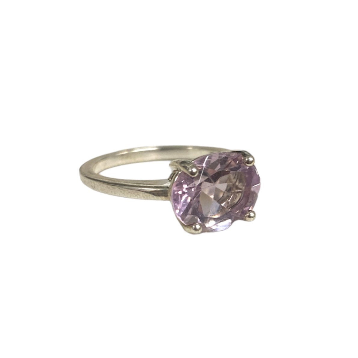Amethyst Solitaire Silver Ring