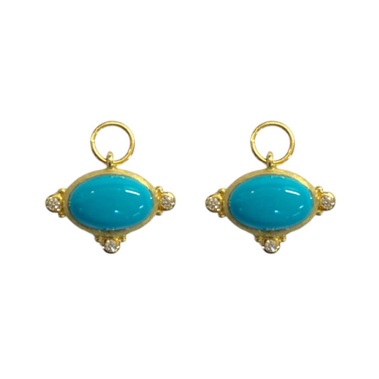 Provence Faceted Oval and Diamond Earring Charms