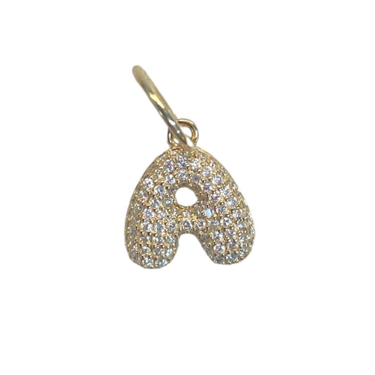 Pave Diamond "A" Bubble Letter Charm