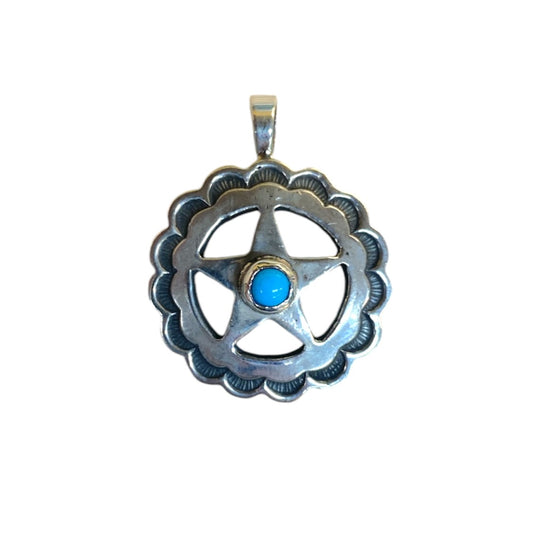 Texas Silver Star Pendant with Turquoise