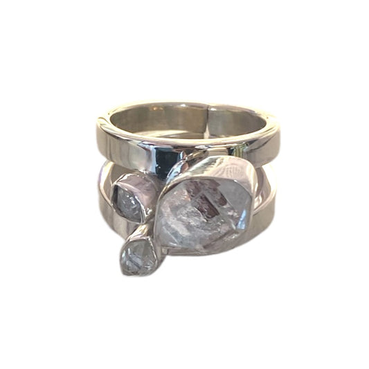 Herkimer Diamond Trio Ring