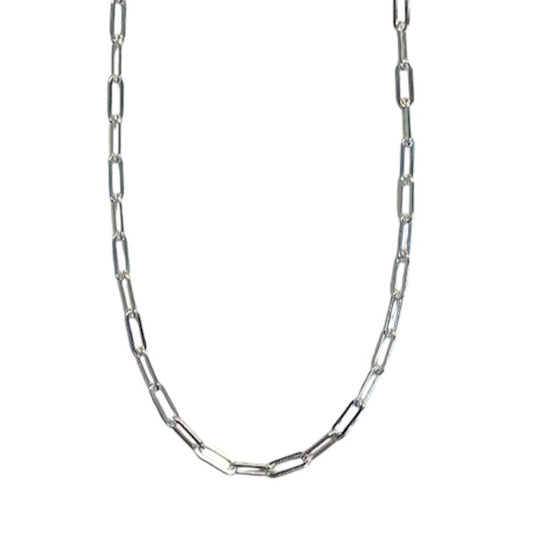 Small Paperclip Silver Chain Necklace