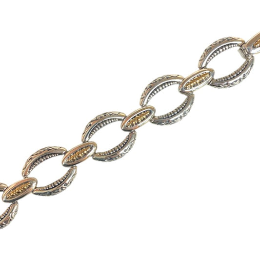 Mixed Metal Oval Link Bracelet