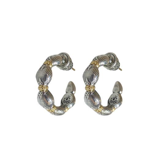 Wavy Mixed Metal Hoops