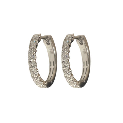 0.57 ctw Diamond White Gold Hoops