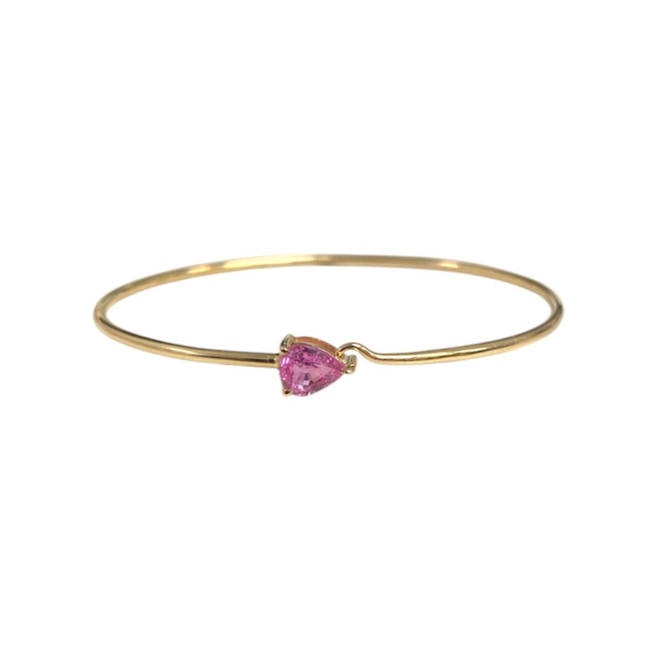 Floating Pink Sapphire Wire Hook Bracelet
