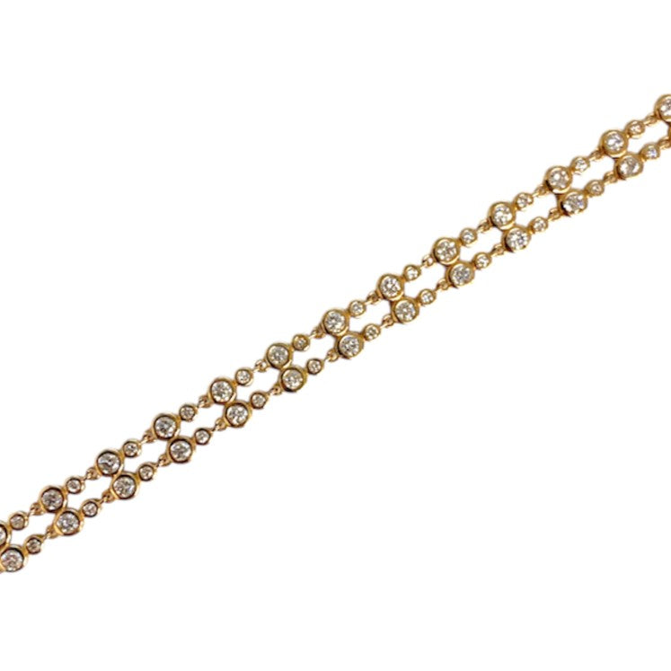 Double Row Diamond Bezel Tennis Bracelet