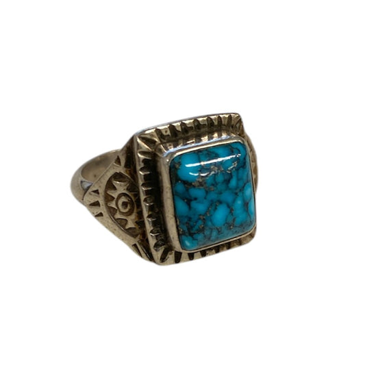 Square Turquoise Silver Ring