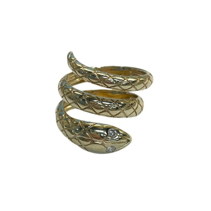 Diamond Eyed Snake Ring