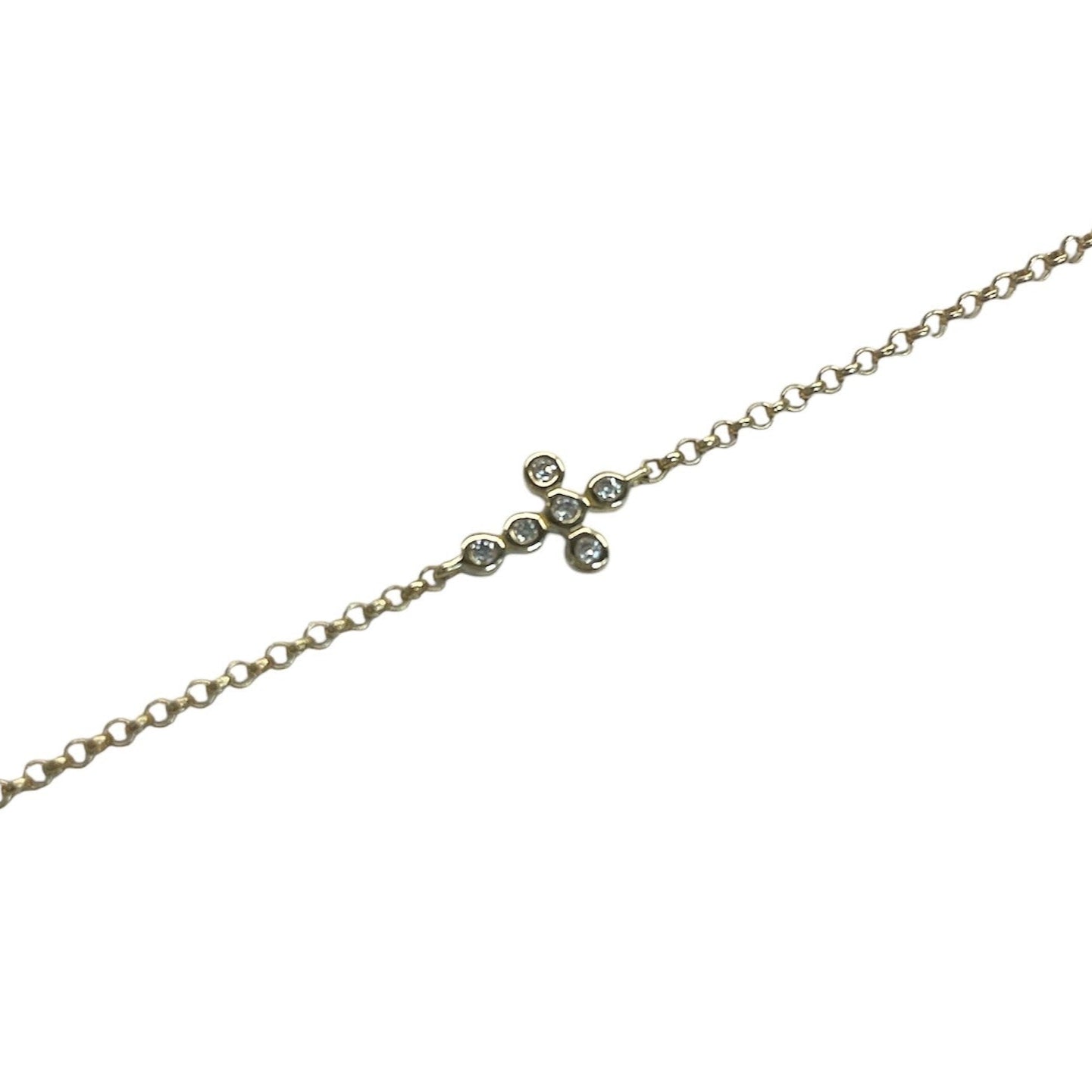Diamond Bezel Cross Bracelet