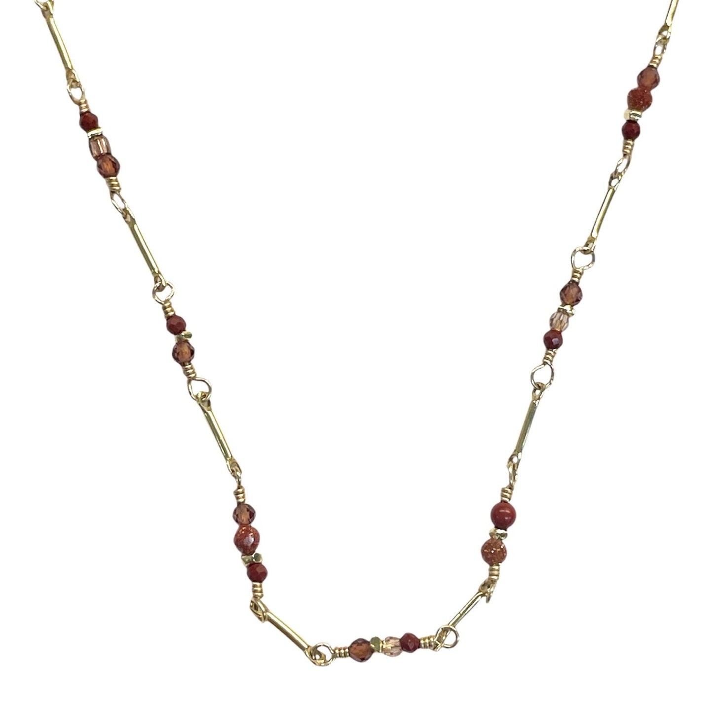 28" Red Gemstones Mix Necklace