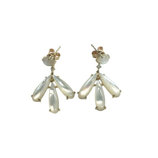 Diamond & Mother of Pearl Dangle Earrings