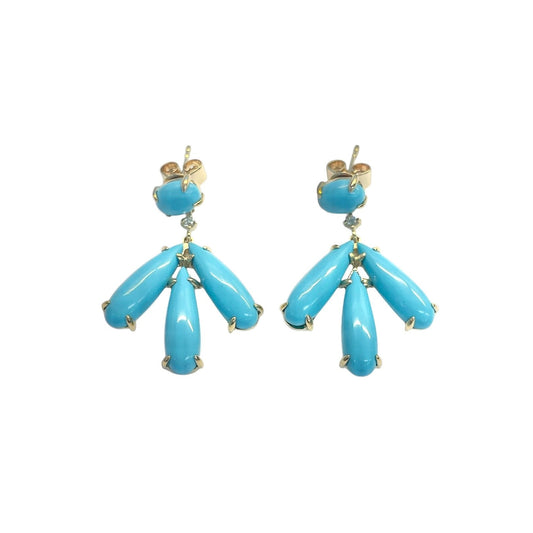 Diamond & Turquoise Dangle Earrings
