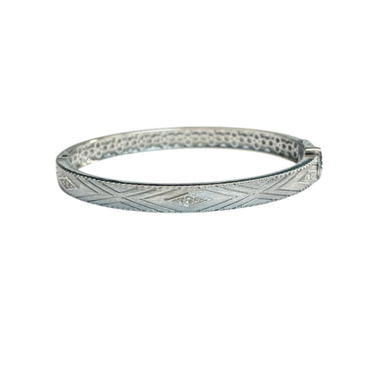 Geometric Lined Milgrain Bangle