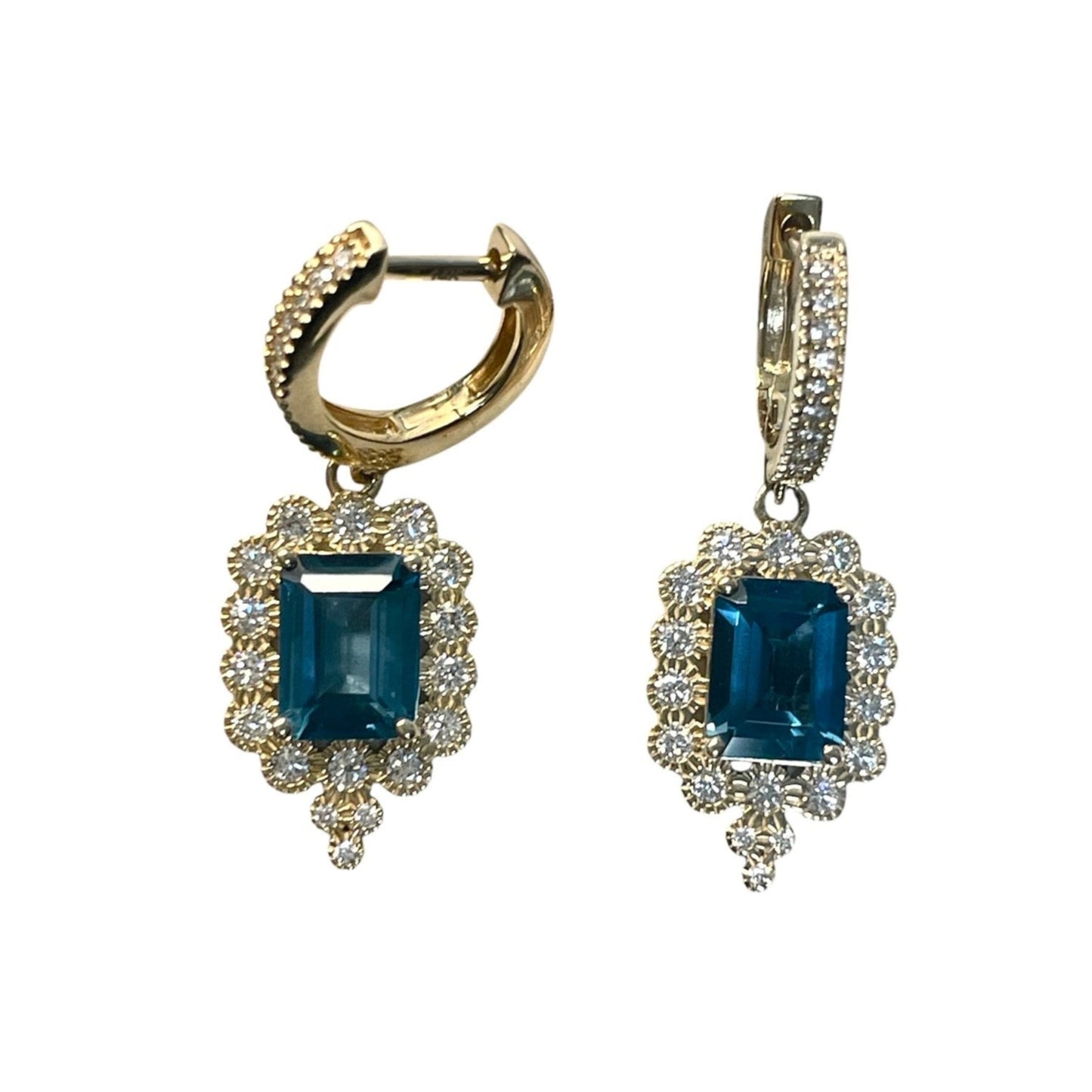 Diamond & London Blue Topaz Earrings